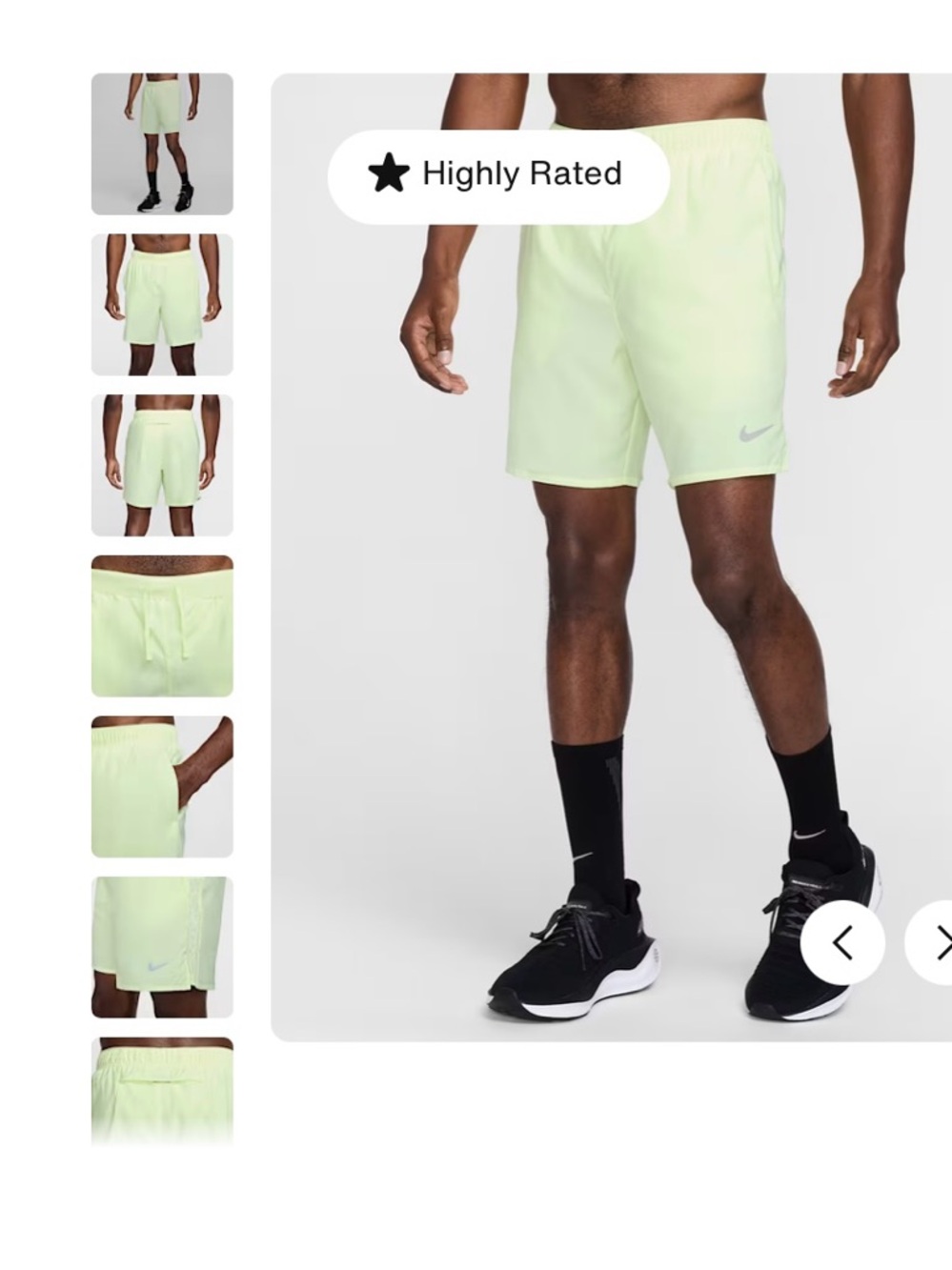 Nike Men’s Training Shorts Neon Yellow Size XL
